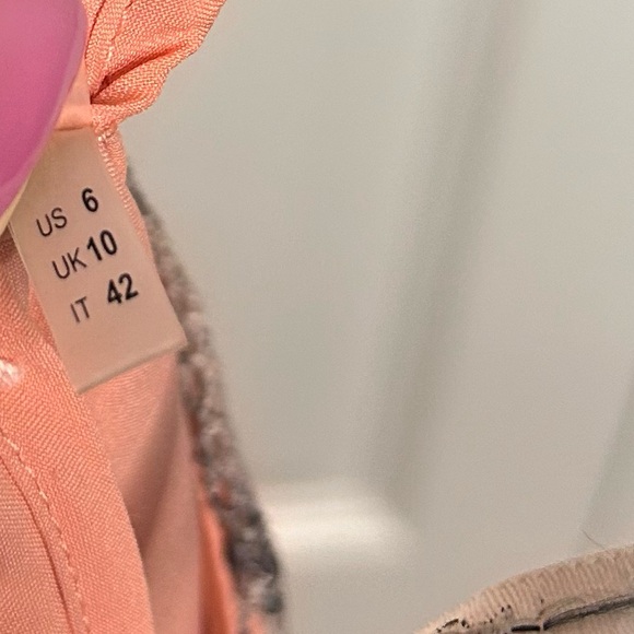 T Tahari Women's Carolina Peach Glow Mini Skirt Zipper Size 6 Floral - Picture 5 of 5